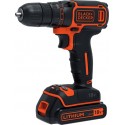 BLACK+DECKER 18V Lithium Ion accu schroef-/boormachine met 1,5Ah accu, 1 variabele snelheid, 11 koppelinstellingen, LED verlic