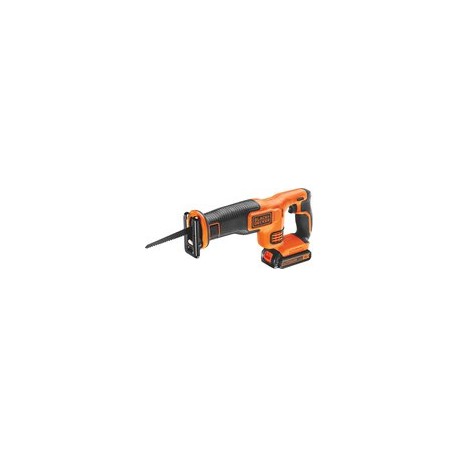 BLACK+DECKER 18V Lithium Ion accu reciprozaag met 2.5Ah accu en 1A lader, zaagslaglengte: 22mm BDCR18E1-QW