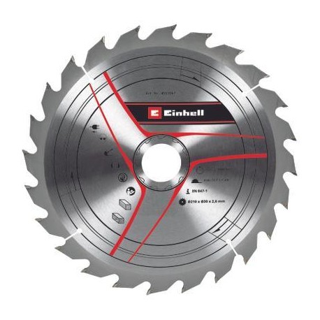 EINHELL HM TCT zaagblad - 1 stuk - ø210x30x1,6 mm / 24 t - geschikt voor te-sm 36/210 li, te-ms 18/210 li, t 4502067