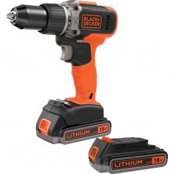 BLACK+DECKER 18V klopboor, 2x 2.5Ah accu, koffer BCD003ME2K-QW