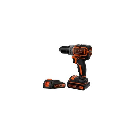 BLACK+DECKER Brushless schroef-/boormachine - 18V - incl. 2 accu's, lader en koffer BL186K1B2-QW