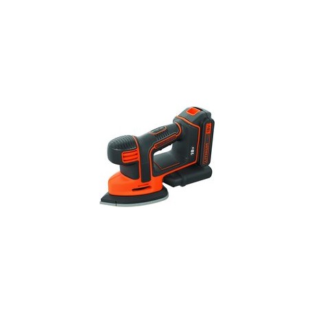 BLACK+DECKER 18v lithium ion mouse detailschuurmachine, 12.000 o.p.m., schuurzool 110cm², klittenband, softgrip, BDCDS18-QW