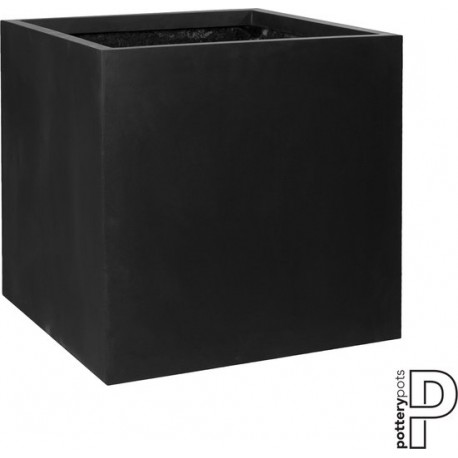 POTTERYPOTS Bloempot Block XXL natural 70x70x70 cm black vierkant E1003-70-01