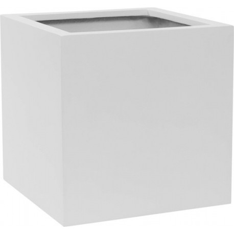 POTTERYPOTS Plantenpot Block M, Matte White - L:40 x W:40 x H:40 E1003-40-MW