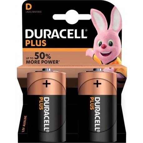 DURACELL PlusPower Alkaline batterij 1,5V D LR20 MN1300. 2 stuks BDLR20-BL2