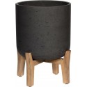 POTTERYPOTS Bloempot Charlie Feet Low Black Washed-Grijs-Zwart D 47 cm H 63 cm PFL3024-43-33