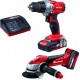 EINHELL Accu power tool kit 18v/1.5ah/3.0ah (accu schroefmachine/accu haakse slijper), Power x-change 4257211