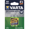 VARTA Recharge Accu Power AA 2600mAh Bl2 NiMH batt 1,2V 2 stuks BV05716101402