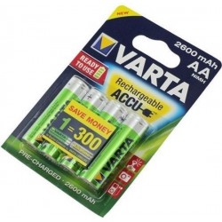 VARTA Recharge accu power aa 2600mah 1,2v 10 x blister met 4 stuks BV05716101404