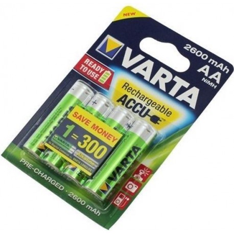 VARTA Recharge accu power aa 2600mah 1,2v 10 x blister met 4 stuks BV05716101404