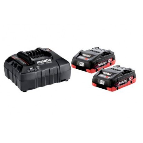 METABO Basis-set: accu-packs + lader basisset 18 v: 2 x lihd 4.0 ah, asc 55 685163000